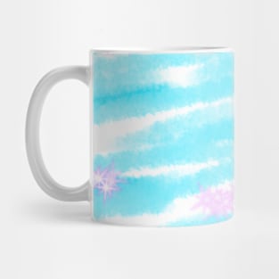 Blue stripes splashes Watercolor art Mug